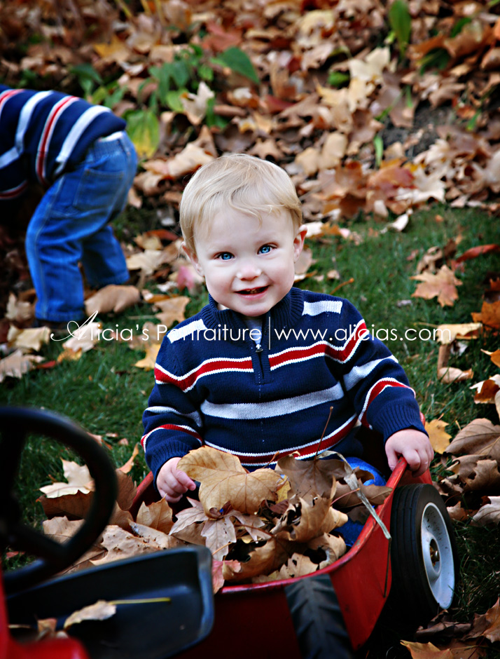 Naperville Chicago Children's Photography...Tractors and Leaves