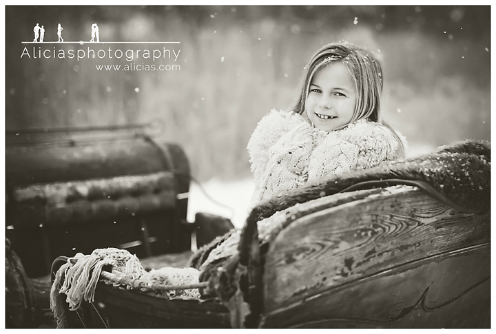 Alicia's Photography shoots outdoor with vintage sleigh